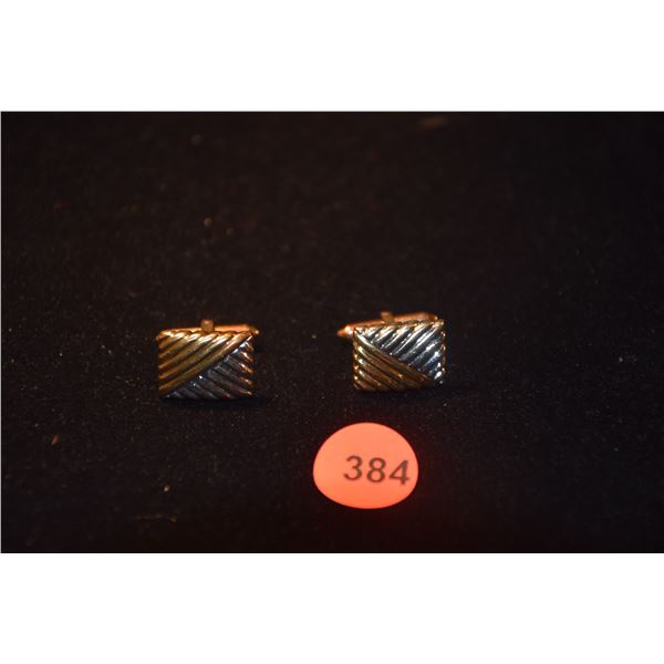 14K YG & WG CUFF LINKS (11.2 GTW)