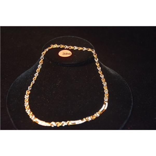 18K ITALIAN YG & WG CHAIN SET W/DIAMONDS (APPROX .72 CTW) (28.3 GTW)