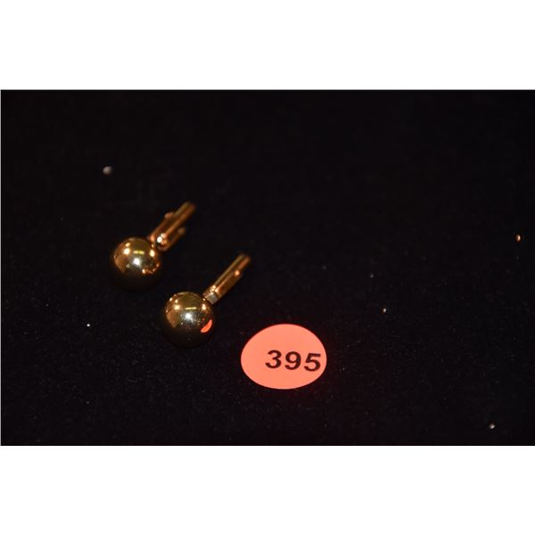 9K CUFF LINKS W/ROUND GOLD BEADS (9.4 GTW)