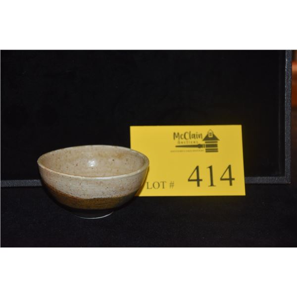 TOSHIKO TAKAEZU CERAMIC TEA BOWL; SIGNED (3 3/4" X 2")