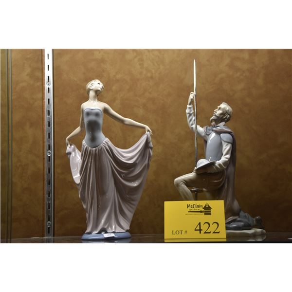 LLADRO  THE DANCER  & DON QUIXOTE  THE QUEST  FIGURINES (2 PCS)