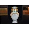 Image 2 : ANTIQUE POLYCHROME CERAMIC CHINOISERIE VASE (9") & VINTAGE CHINESE POLYCHROME RETICULATED PIERCED WO