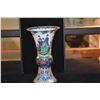 Image 6 : ANTIQUE POLYCHROME CERAMIC CHINOISERIE VASE (9") & VINTAGE CHINESE POLYCHROME RETICULATED PIERCED WO