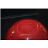 Image 5 : 7" ELSA PERETTI FOR TIFFANY & CO. RED HANDBLOWN GLASS BOWL W/24K GOLD LEAF