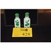 Image 1 : PAIR VINTAGE CHINESE PEKING CAMEO GLASS BOTTLES W/STOPPERS (4") (PAIR) (DOES NOT INCLUDE STAND)