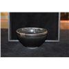 Image 1 : TENMOKU GLAZE STONEWARE TEA BOWL W/METAL LIP (4 3/8") (DOES NOT INCLUDE STAND)