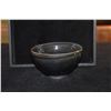 Image 2 : TENMOKU GLAZE STONEWARE TEA BOWL W/METAL LIP (4 3/8") (DOES NOT INCLUDE STAND)