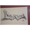 Image 9 : FRAMED CHARCOAL ON PAPER, RECLINING NUDE; SIGNED LAU CHUN 1975 (25" X 19")