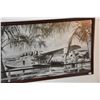 Image 2 : FRAMED ART, "PHILIPPINE CLIPPER-PEARL HARBOR-1935" (25" X 16")