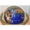 Image 4 : SEMI-PRECIOUS STONE WORLD GLOBE ON BRASS STAND (32" X 20")