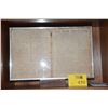 Image 1 : KA HAE HAWAII NEWSPAPER DATED FEBRUARY 18, 1857, FRAMED UNDER GLASS & MOUNTED ON A KOA BASE