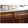 Image 5 : ANTIQUE AMERICAN 19TH CENTURY EASTLAKE STYLE BUFFET SERVER W/MARBLE TOP, THE UPPER SECTION W/TALL SH