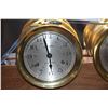 Image 3 : BELLS CHIMING BRASS SHIP'S CLOCK & BAROMETER BY AIR GUIDE (14" X 15")