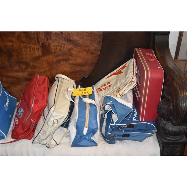 COLLECTION OF BAGS: PAN AM, HAWAIIAN AIRLINES & UNITED (10 PCS)