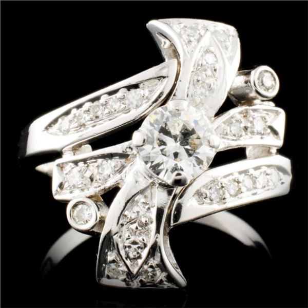 14K White Gold 0.85ctw Diamond Ring