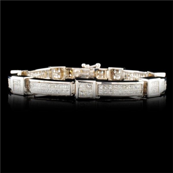 18K White Gold 8.82ctw Diamond Bracelet