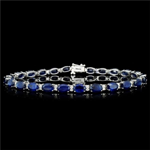 14K Gold 14.00ct Sapphire & 0.85ctw Diamond Bracel