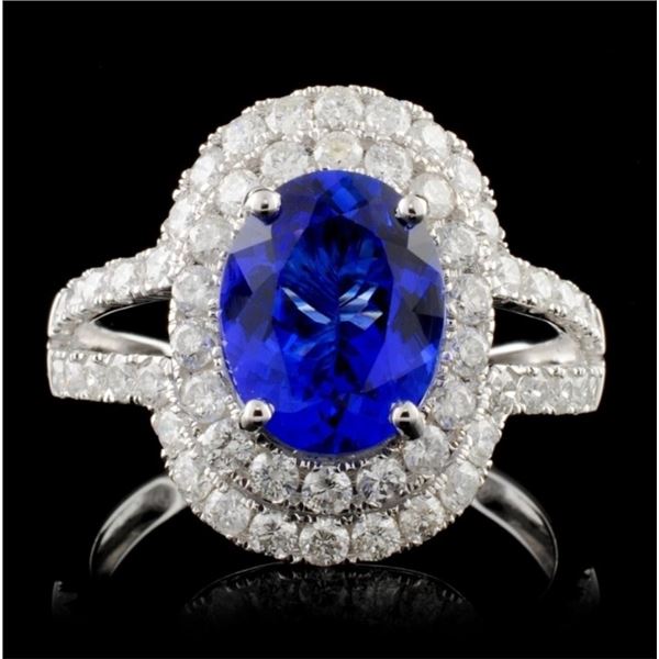 18K White Gold 2.20ct Tanzanite & 1.05ctw Diamond