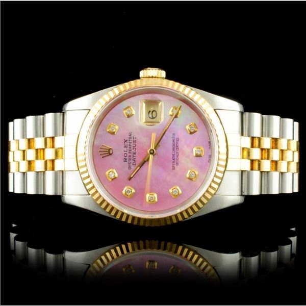 Rolex DateJust YG/SS Diamond 36MM Wristwatch