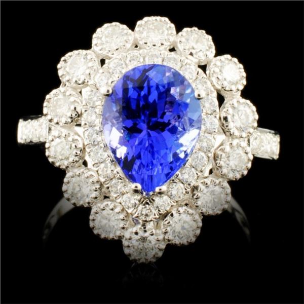 18K Gold 1.95ct Tanzanite & 0.87ctw Diamond Ring