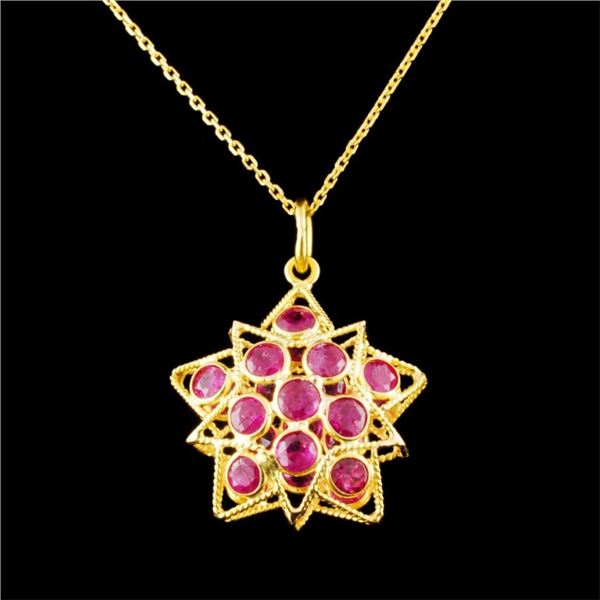 18K Gold 2.42ct Ruby Pendant