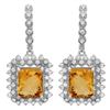 Image 1 : 14K Gold 11.50ct Citrine & 2.00ct Diamond Earrings