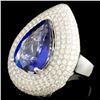 Image 2 : 18K Gold 12.77ct Tanzanite & 3.79ct Diamond Ring
