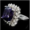 Image 3 : 14K Gold 5.00ct Amethyst & 1.00ctw Diamond Ring