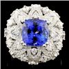 Image 1 : 18K Gold 4.00ct Tanzanite & 1.73ctw Diamond Ring