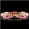 Image 2 : 14K Gold 8.95ct Ruby & 2.71ctw Diamond Bracelet