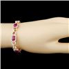 Image 3 : 14K Gold 8.95ct Ruby & 2.71ctw Diamond Bracelet