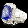 Image 1 : 18K WG Tanzanite 12.50ct & Diamond Ring 2.28ctw
