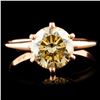 Image 2 : 14K Rose Gold Solitaire Diamond Ring 1.70ctw