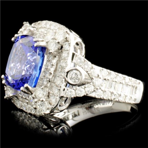 18K WG Tanzanite 5.13ct & Diamond Ring 1.85ctw