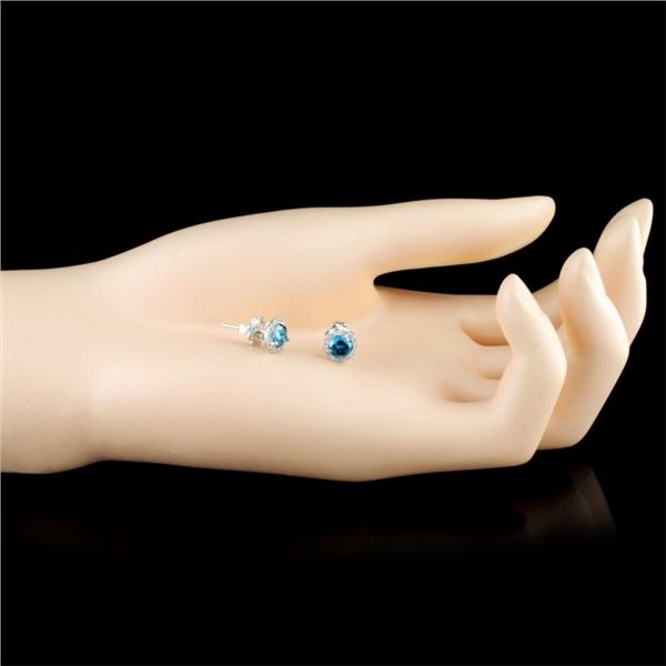 14K White Gold Diamond Earrings 1.45ctw