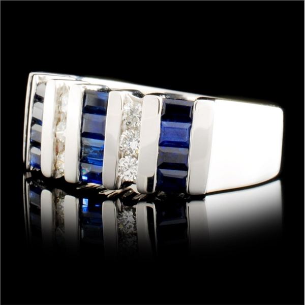 14K WG Sapphire 1.80ct & Diamond Ring 0.40ctw