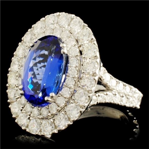 18K WG Tanzanite 4.02ct & Diamond Ring 2.57ctw