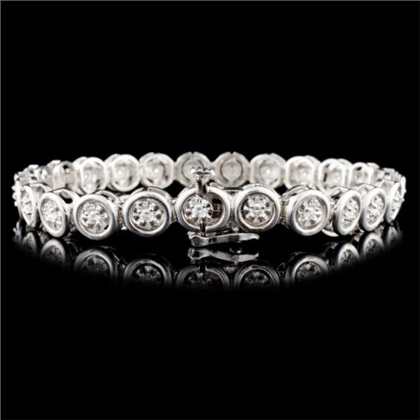 14K White Gold Diamond Bracelet 0.56ctw