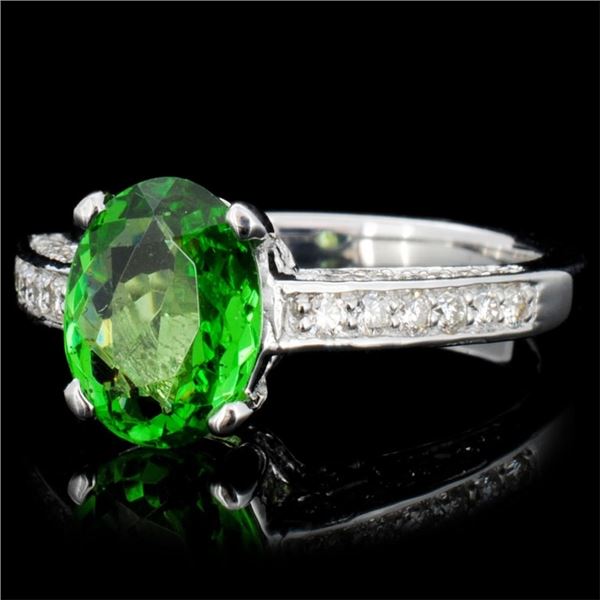 14K WG Tourmaline 3.00ct & Diamond Ring 1.00ctw