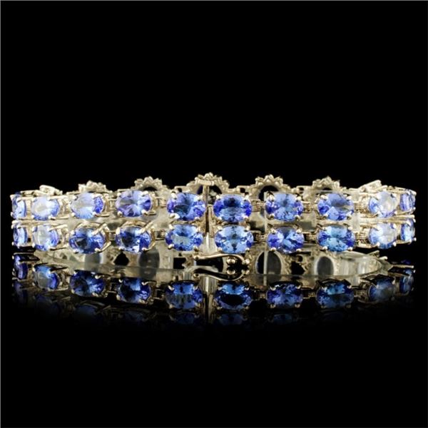 14K YG Tanzanite 29.40ct & Diamond Brace 2.60ctw