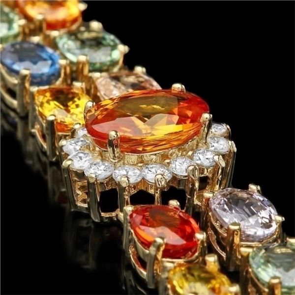 14K YG Diam Bracelet 1.40ct & 27.00ct Sapphire