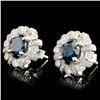 Image 1 : 18 White Gold Diamond Earrings Fancy Color 1.73ctw