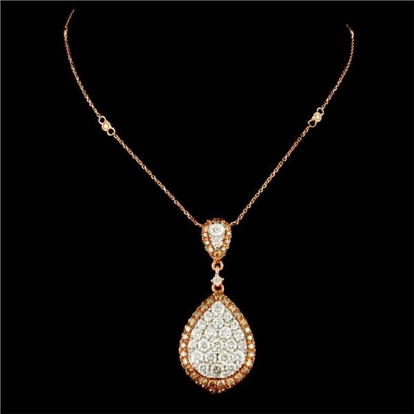 14K Rose Gold Diamond Necklace 2.48ctw