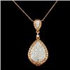 Image 2 : 14K Rose Gold Diamond Necklace 2.48ctw