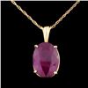 Image 2 : 14K Yellow Gold Ruby Pendant 6.75ct