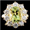 Image 2 : 14K Yellow Gold Beryl 3.01ct & Diamond Ring 2.05ct