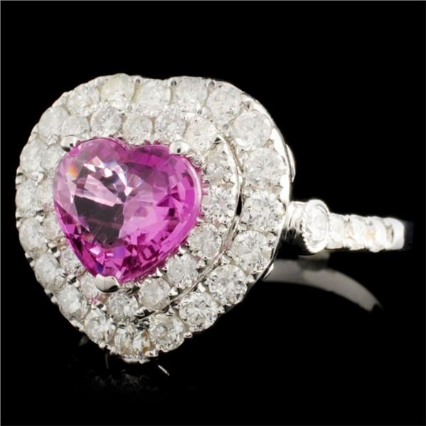 18K WG Sapphire 2.43ct & Diamond Ring 1.73ctw