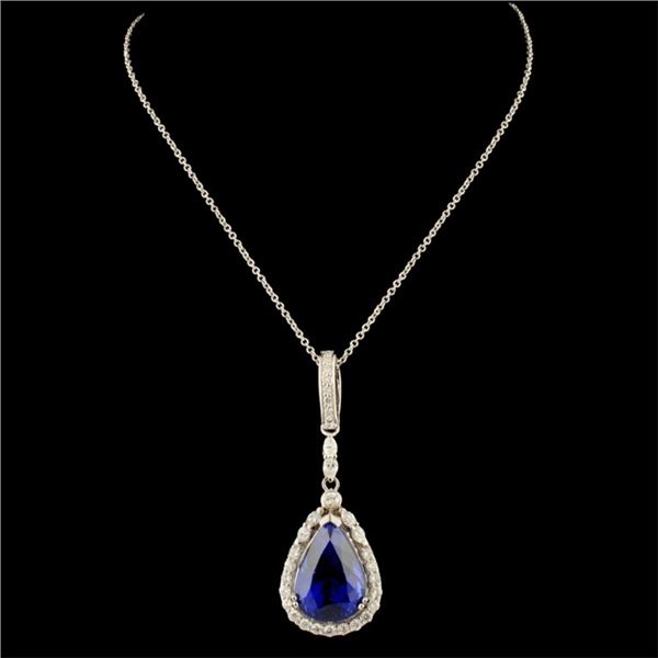 18K WG Tanzanite 11.41ct & Diam Pendant 1.02ct
