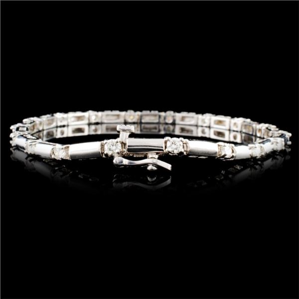 14K White Gold Diamond Bracelet 1.12ctw