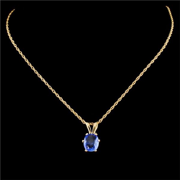14K YG Sapphire Pendant 1.13ctw